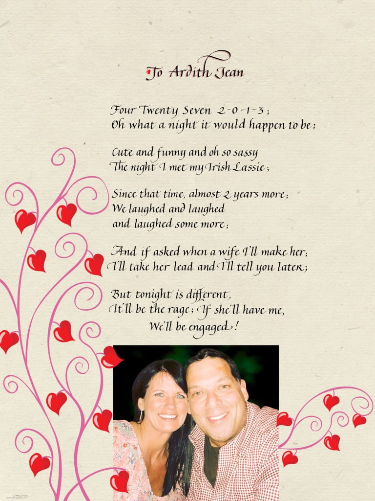 Clever limerick poem for a marriage proposal