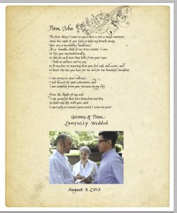 calligraphy wedding vows of gay couple