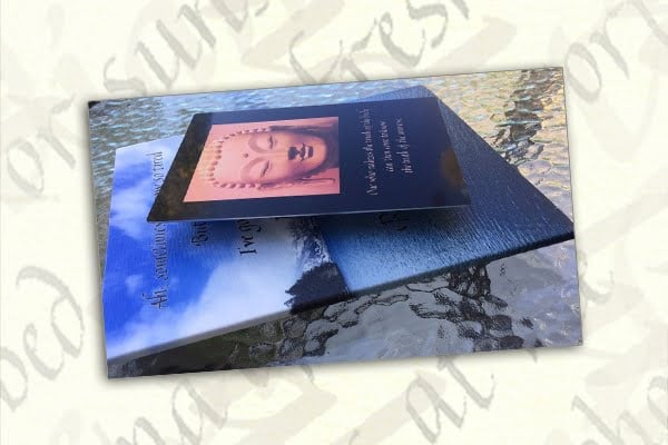 calligraphy framed on metal or a thin wrapped surface