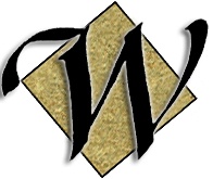 Contemporary leading letter W with gold background