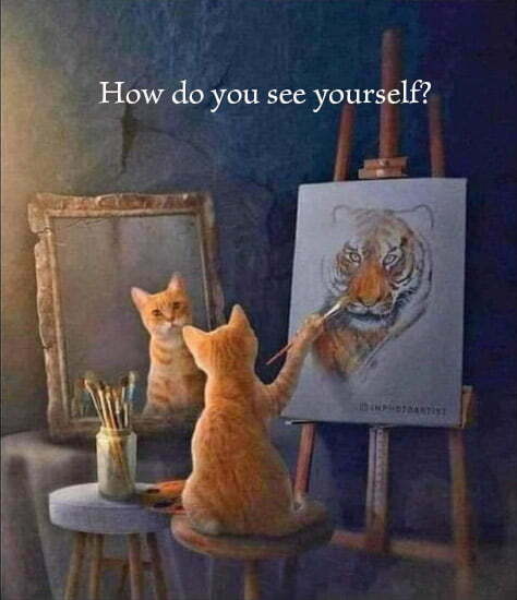 a cat who paints herself as a tigress